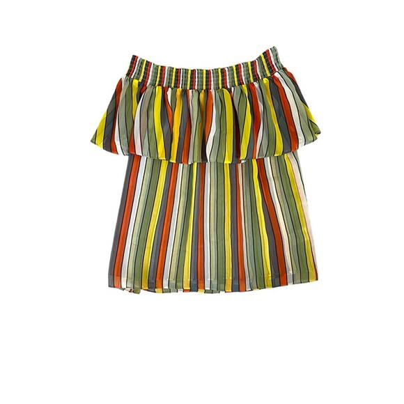 CAbi Striped Off the Shoulder Carnival Top Size S Style #5389 Summer - Picture 7 of 8